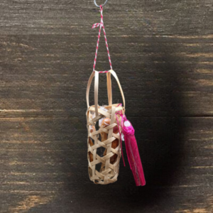 Cane Basket with 3 Piglet